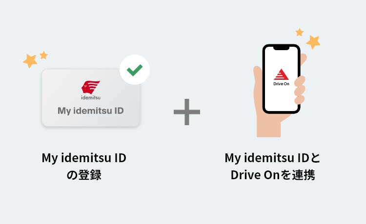 Drive OnアプリとMy idemitsu IDを登録が必要です